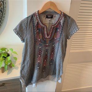 Johnny Was Workshop Grey Linen Shirt